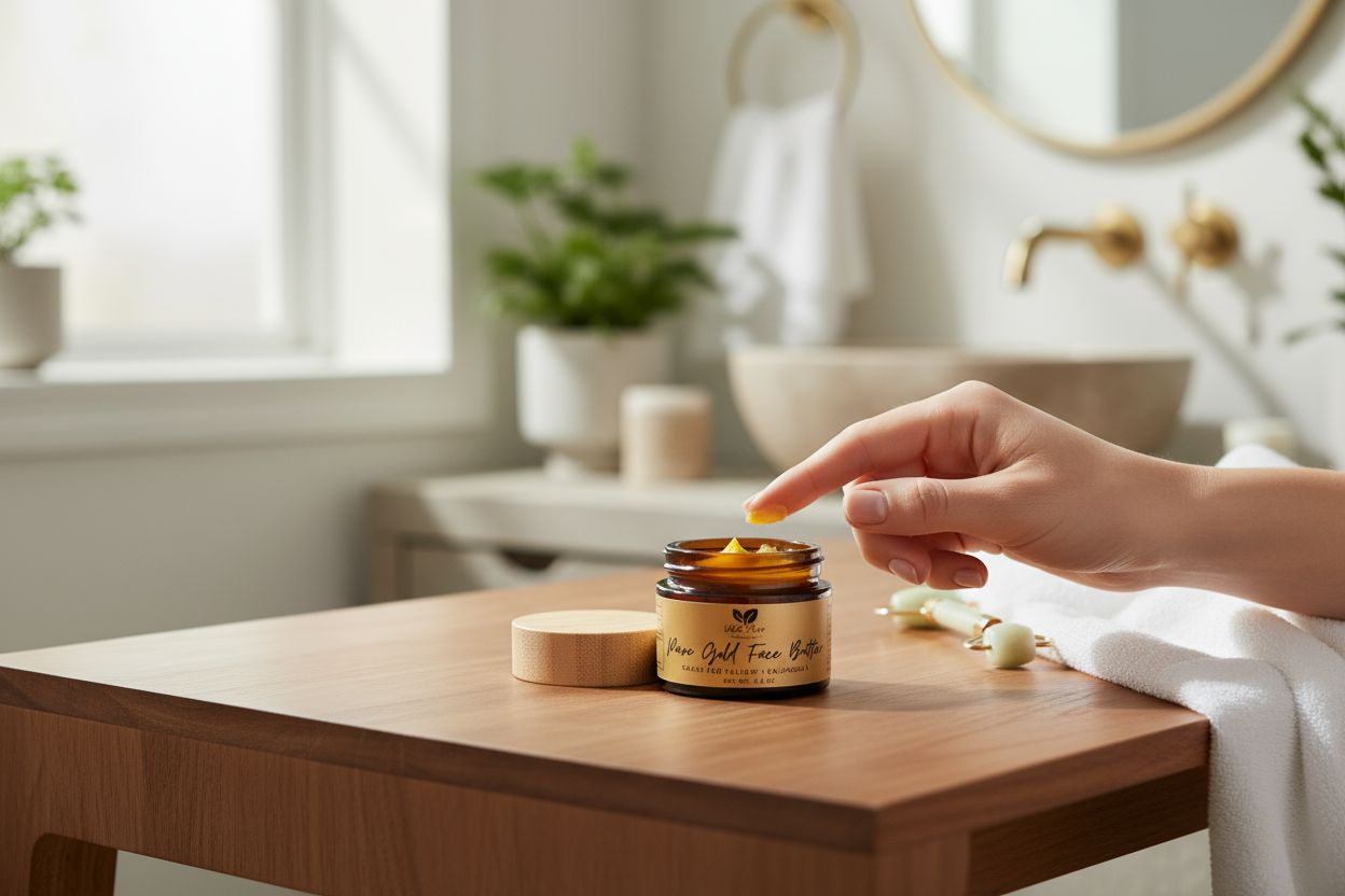 applying tallow face cream