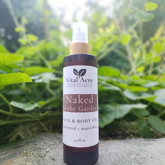 Naked in the Garden Face + Body Oil | Calendula Infused & Unscented  for Sensitive Skin