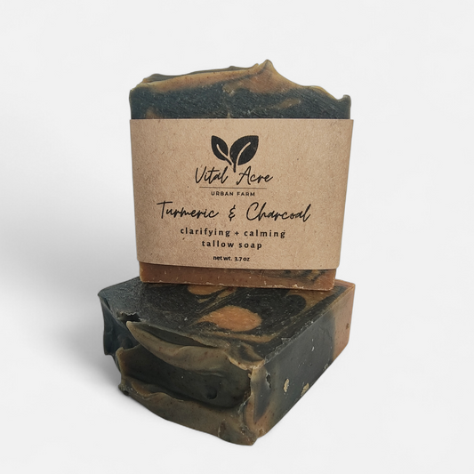 turmeric and charcoal tallow soap