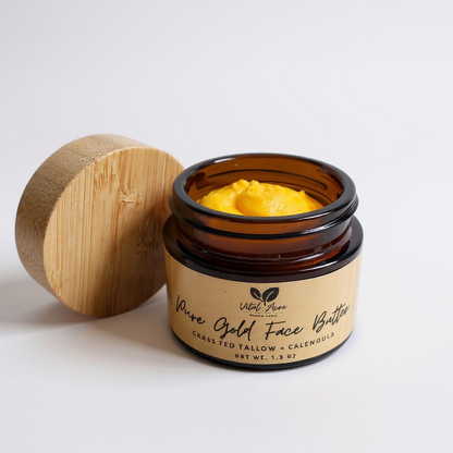 Pure Gold Tallow Face Butter with lid off